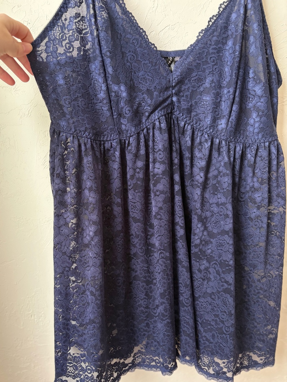 Torrid Curve Navy Blue Sheer Stretch Lace Babydoll Camisole 3X NWT - Picture 3 of 8
